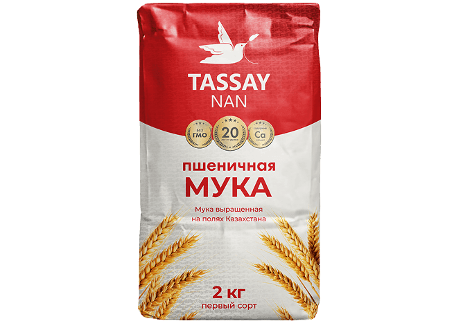 Красная упаковка пшеничной муки TASSAY NAN первого сорта